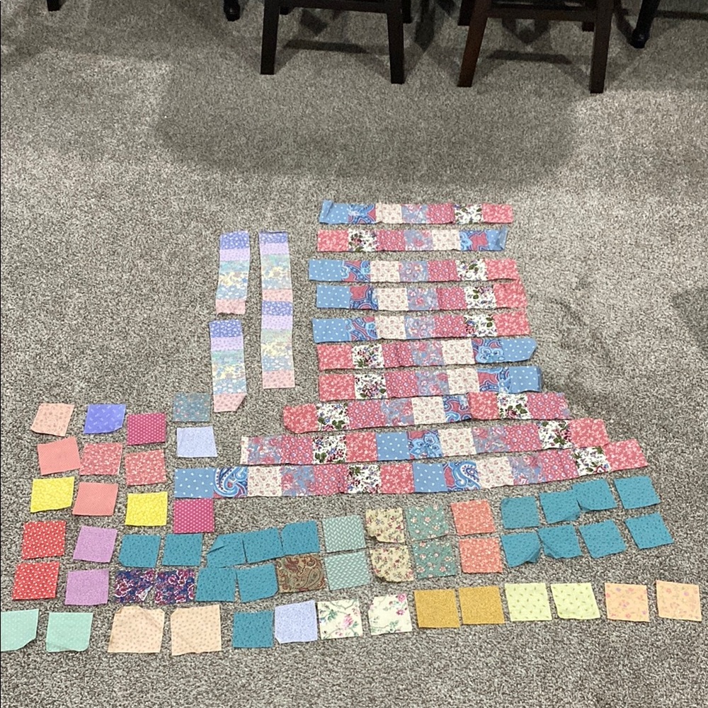 Vintage Colorful Quilting Fabric Squares & Strips!